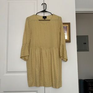Lumière Yellow Mustard Gold Gingham Mini Dress